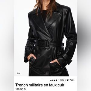 Military faux leather trench coat from Dynamite